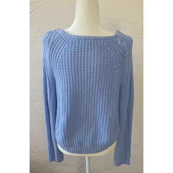 Freshman Woman's Light Blue Knit Sweater Size Large - Picture 2 of 8